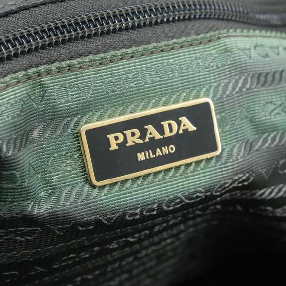 PRADA Hand Bag Nylon 2way Green Gold Auth 104393 - Picture 10 of 16